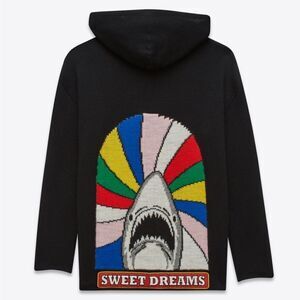 Saint Laurent YSL Oversized Hooded Cardigan SWEET DREAMS SHARK Multicolor Black